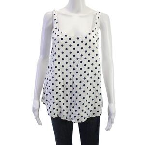 Splendid Womens White Polka Dot Rayon Camisole Round Neck Sleeveless Size S